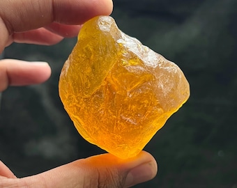 Ongepolijste amber ruwe steen | Transparant onbewerkt stuk 66,3 g 60 x 50 x 40 mm