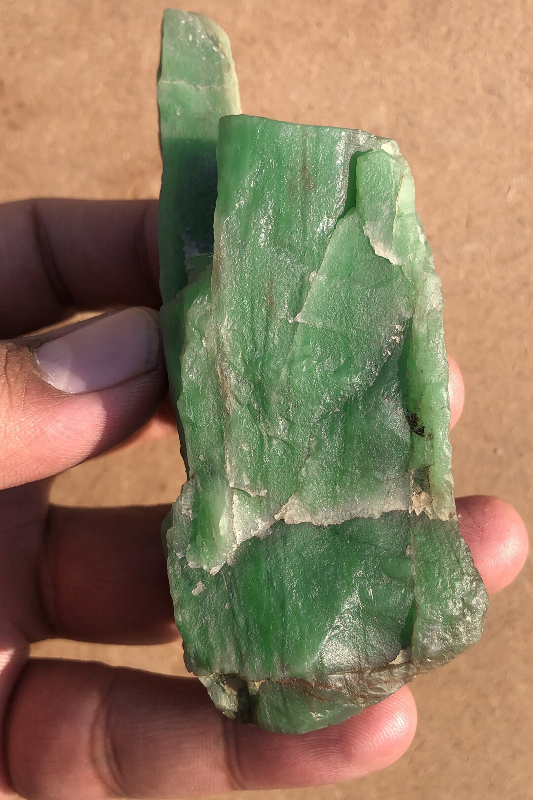 Raw African Jade for Jewelry, Healing Jade Crystals Minerals, Bright
