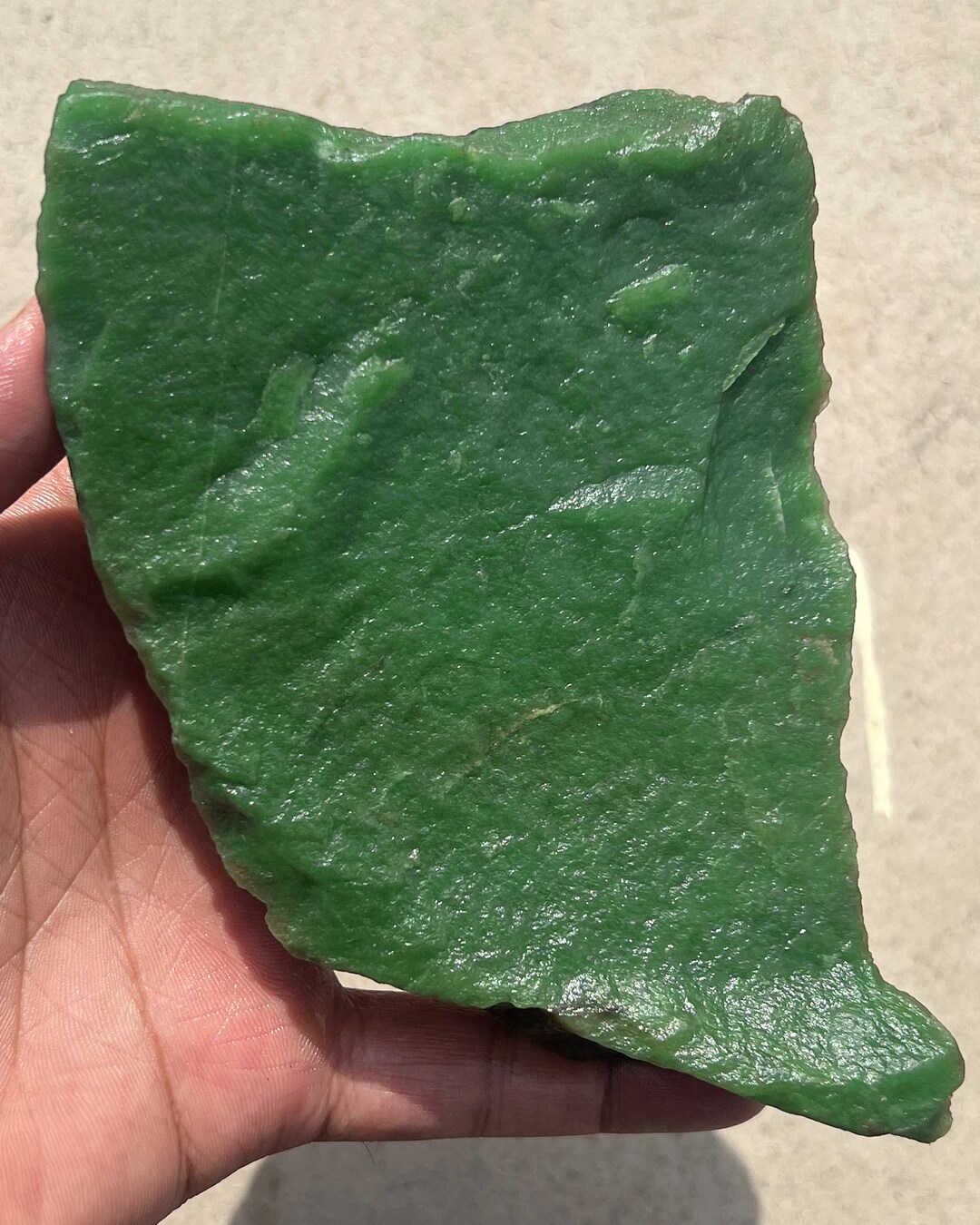 659 Grams Jade Piece, Beautiful Natural Green Jade Gemstone Rough