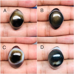 Piedra preciosa de ojo de Aqeeq natural con bandas de excelente calidad, cabujón liso pulido a mano, ojo negro de diseñador, piedra Aqeeq suelta para la fabricación de joyas.