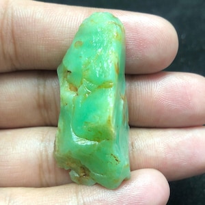 AAA Raw Green Chrysoprase - Clean Rough 106.3CT | Natural Gemstone Slice For Jewelry & Healing 48x17x20MM