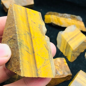Natural Tiger&#39;s Eye Slice | AAA Grade Tigers Eye Rough Lot | Healing Tiger&#39;s Eye Crystals | Raw Tigers Eye For Jewelry, Energy Work, & Decor