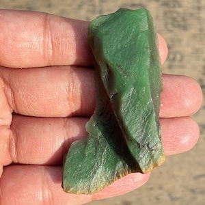 57g Elegant Natural Green Jade Rough | Healing Jade Crystal & Mineral | Raw Jade for Jewelry Making | Size 65x40x21MM