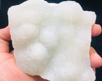 Apofilita transparente en racimo (piedra natural en bruto, 338,4 g, 105 x 97 x 20 mm)