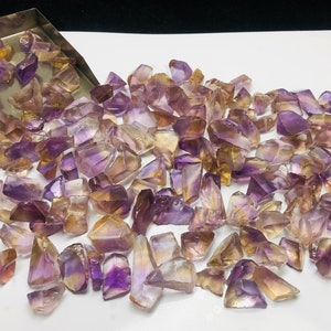 18-25MM Natural Ametrine Gemstone Rough Eye Clean Transparent, Superb Quality, Bi Color Ametrine Crystals, Loose Ametrine For Jewelry Making