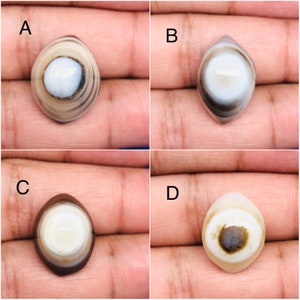 Bellissima qualità, pietra preziosa naturale a forma di occhio di Aqeeq, AAA liscia lucidata a mano, cabochon di occhio di designer, occhio di Aqeeq sciolto per la creazione di gioielli,