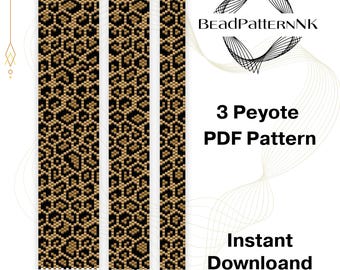 Miyuki armbandpatronen Luipaard Peyote armbandpatroon Miyuki Delica armbandpatroon Luipaard armband Kralenpatroon Kralen armband PDF