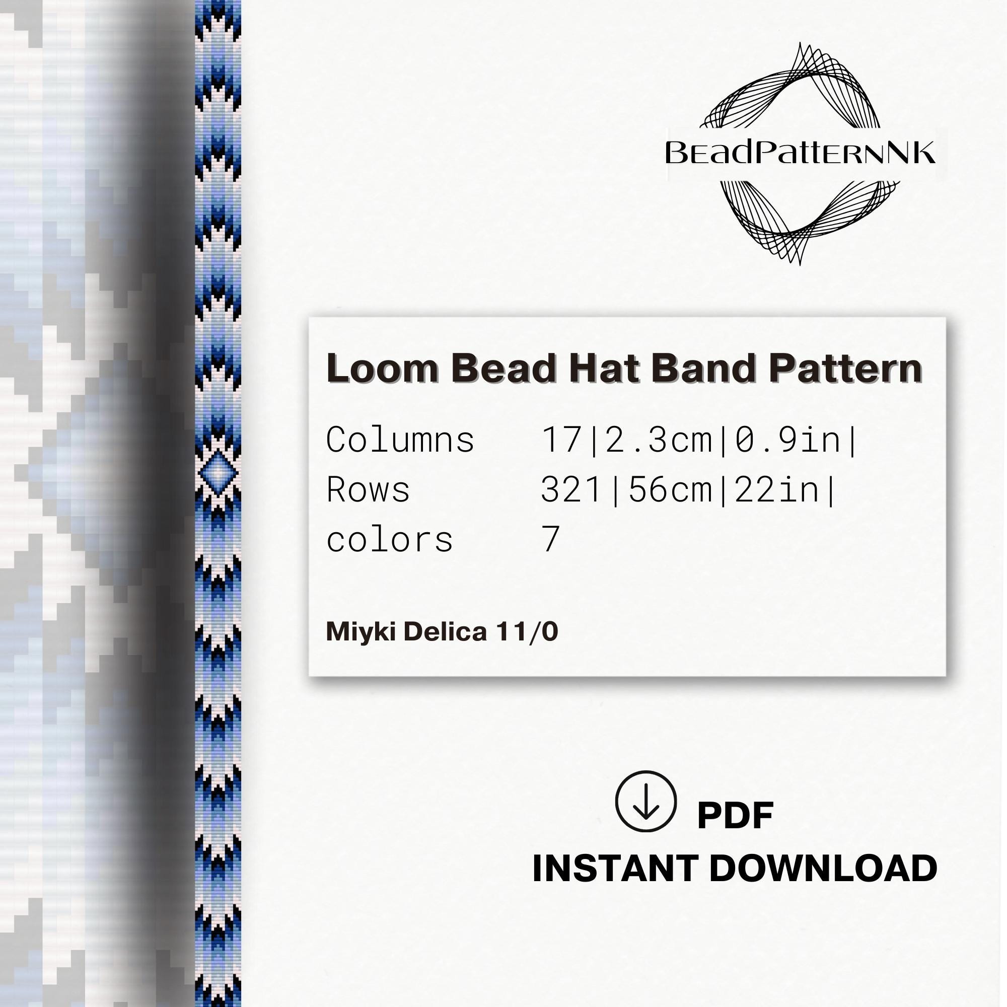 Iha Rookie F Pattern Blue Loom Beaded Hat Band Pattern – Western Cowgirl & Cowboy Design PDF ...