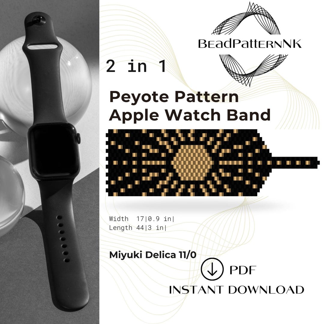 Beaded Apple Watch Peyote Pattern With Miyuki Delica Beads Beadwork ...