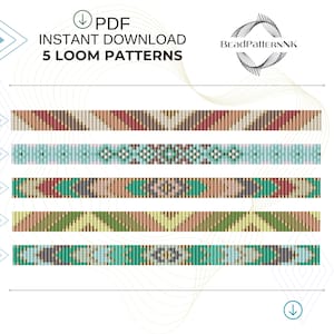 Beaded Aztec Pattern Loom Bead weaving Miyuki delica beading loom pattern Miyuki pattern Loom stitch bracelet design Beadwork Jewelry