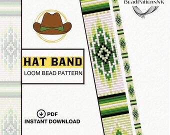 Beaded Cowboy Hat Band Pattern: DIY Western Cowgirl Style Loom Bead Pattern (Digital PDF)