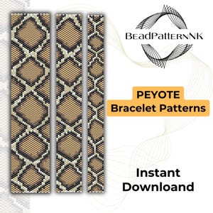 Miyuki Bracelet Patterns Snake Peyote Bracelet Pattern Miyuki Delica Bracelet Pattern Snake bracelet Beading tutorial Beaded bracelet PDF