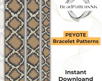 Miyuki-Armbandmuster, Schlangen-Peyote-Armbandmuster, Miyuki-Delica-Armbandmuster, Schlangenarmband-Perlenanleitung, Perlenarmband-PDF