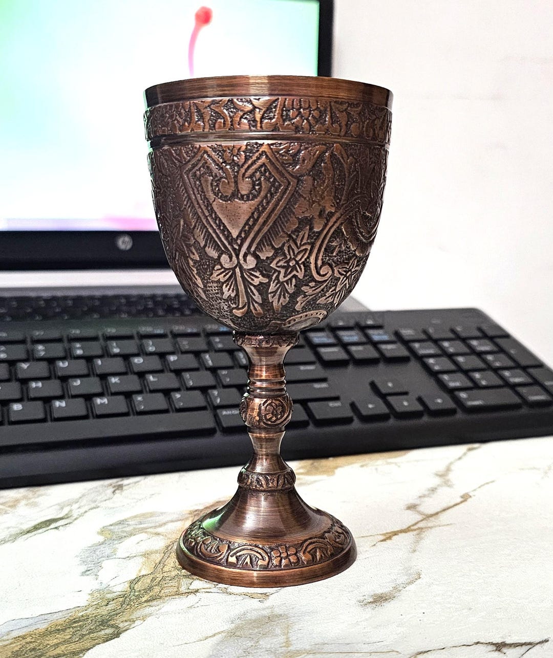 Personalized Copper Antique Royal Brass Goblet – Custom Engraved Gift ...