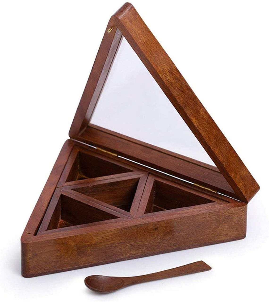 Wooden Triangle Storage Box Multipurpose Etsy