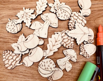 Wood Craft Shapes- 20 Autumn themed shapes for crafting