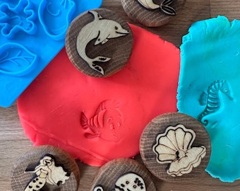 Mermaid Theme Stamps- 5 double sided stamps/ 10 designs to stamp