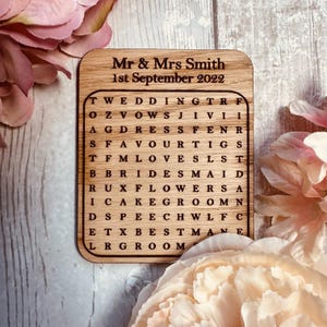 Personalised Wedding Table Game | Wedding Favours | Ring Toss | Noughts & Crosses | Snakes and Ladders | Wordsearch | Keepsake Guest Gift image 14