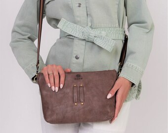 Leather tote bag | Leather crossbody bag | Brown Tote Bag