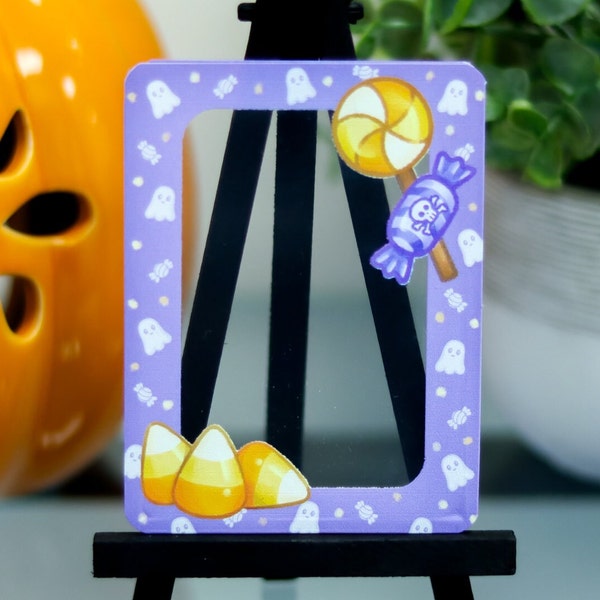 Portafoto KPop trasparente decorato con caramelle di Halloween e fantasmi