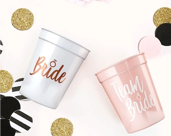 JGA Party Becher Bachelorette , Team Bride Becher, Bride Becher Set, Trinkbecher Hochzeit, Partybecher, JGA Party Deko, Junggesellenabschied