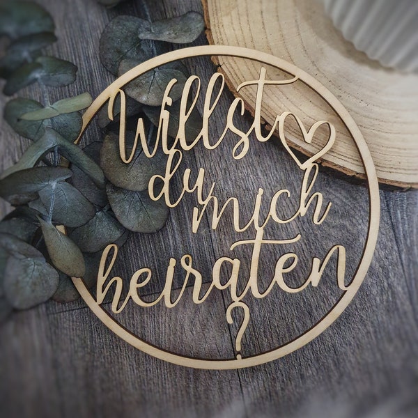 Willst du mich heiraten Holzschild, Deko Heiratsantrag