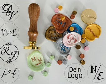 Siegel mit eigenem Logo, personalisiertes Siegel, Hochzeit, Einladungskarten stempeln, save the date, waxstamp, DIY, retro stamp, wedding