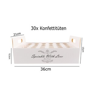 Konfettihalter, Konfettiträger, Blumen Konfetti Box weiß Bild 3