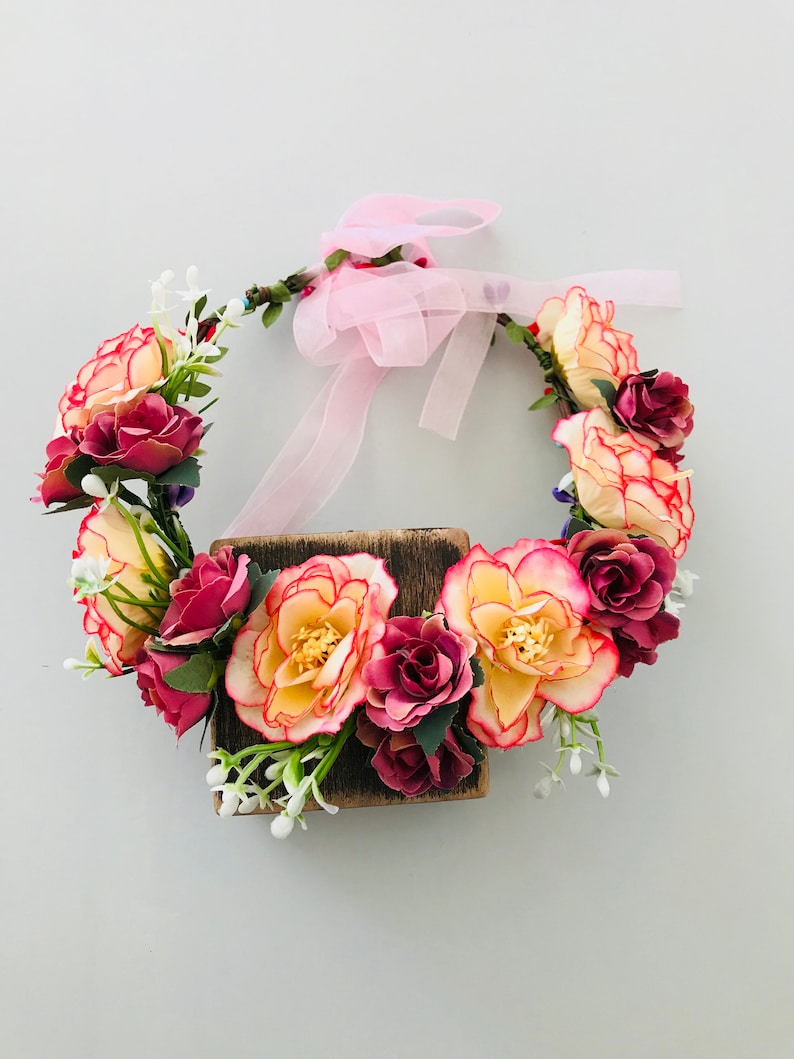 wedding flower wreath bridal floral jewelry boho headpiece bridal hair wreath Flower wreath hair vintage bridal hair wreath hair wreath flowers