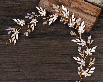 Alambre para el cabello novia, accesorios para el cabello de oro, accesorios para el cabello de boda, tocado de novia de oro, peine de novia de oro, boda de tocado de novia, plata de pedrería