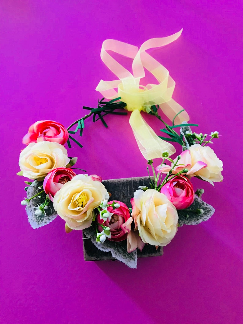 wedding flower wreath bridal floral jewelry boho headpiece bridal hair wreath Flower wreath hair vintage bridal hair wreath hair wreath flowers