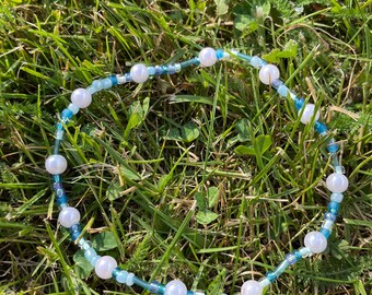 Blue beaded cosmo necklace set