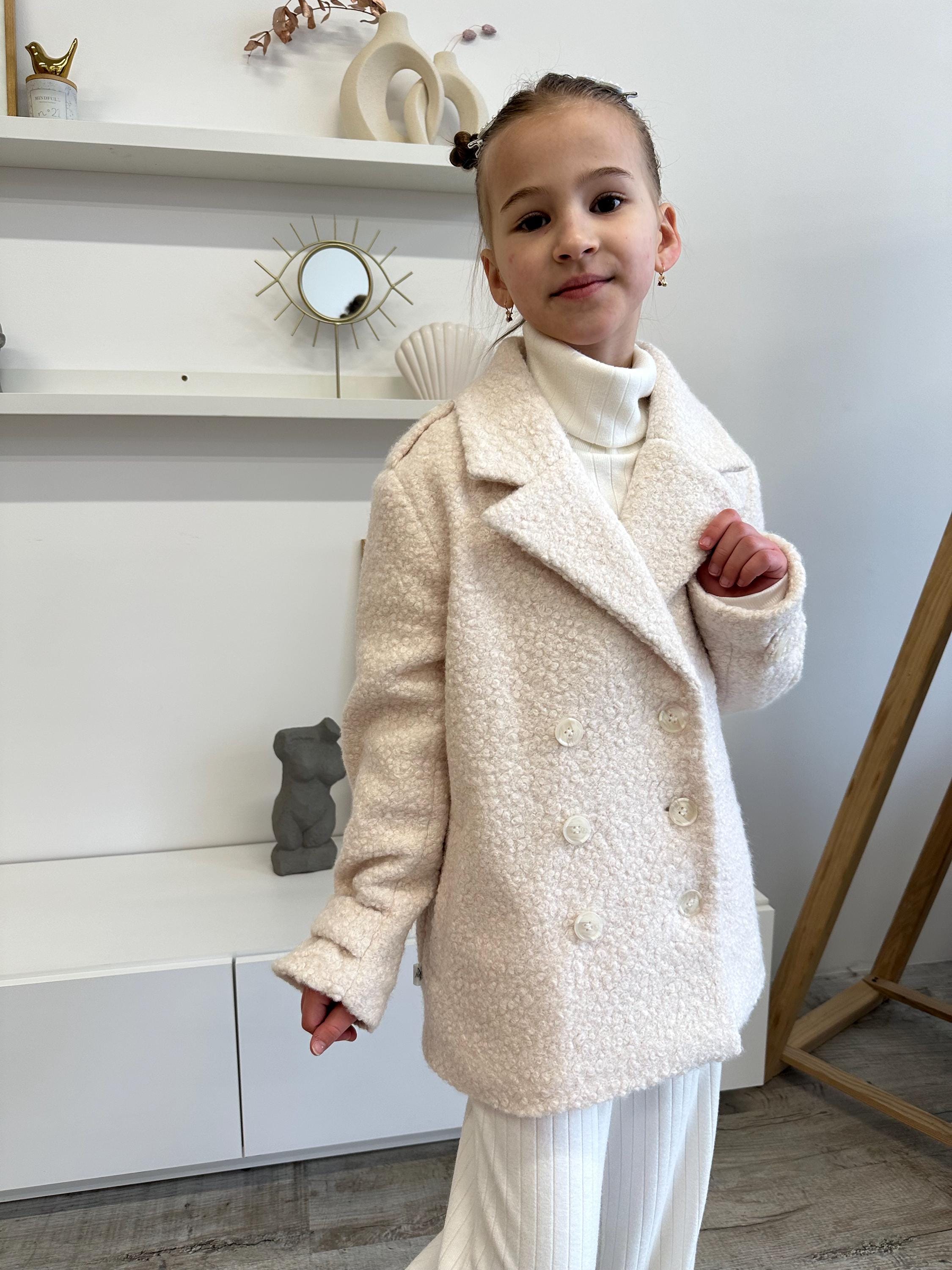 Cappotto vintage in lana cotta per bambini: giacca doppiopetto