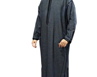 Moroccan winter thobe,thick wool djellaba ,hooded coat men