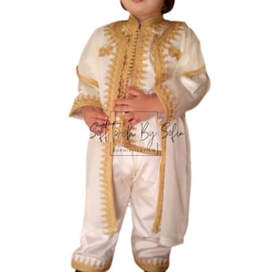 Moroccan jabador for kids,3 pieces kaftan for children, Moroccan kaftan for boys