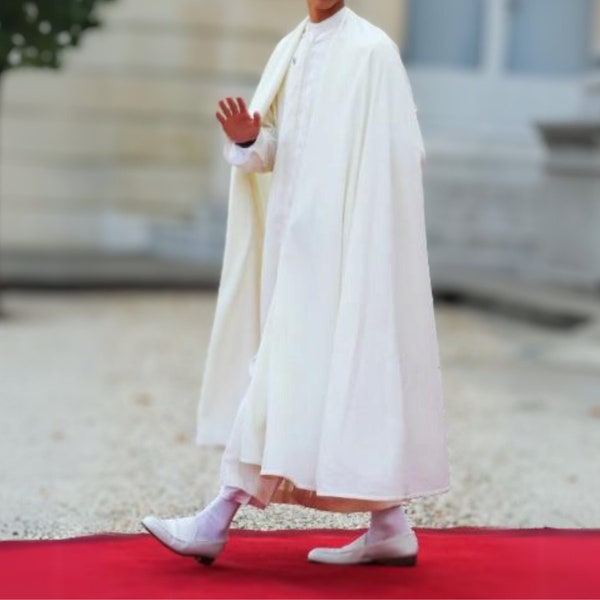 White Linen Hooded cloak , pure linen cape ,Moroccan burnous