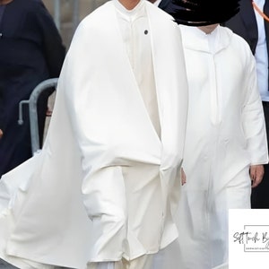 White Linen Hooded cloak , selham,pure linen cape ,Moroccan burnous
