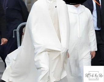 White Linen Hooded cloak , selham,pure linen cape ,Moroccan burnous