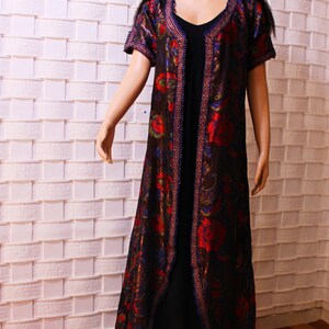 vintage Moroccan kaftan ,vtg Moroccan dress ,handmade front open kaftan dress,vtg   floral caftan