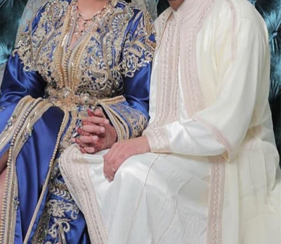 Red & Gold Moroccan Jabador, Muslim Wedding Dress for Men