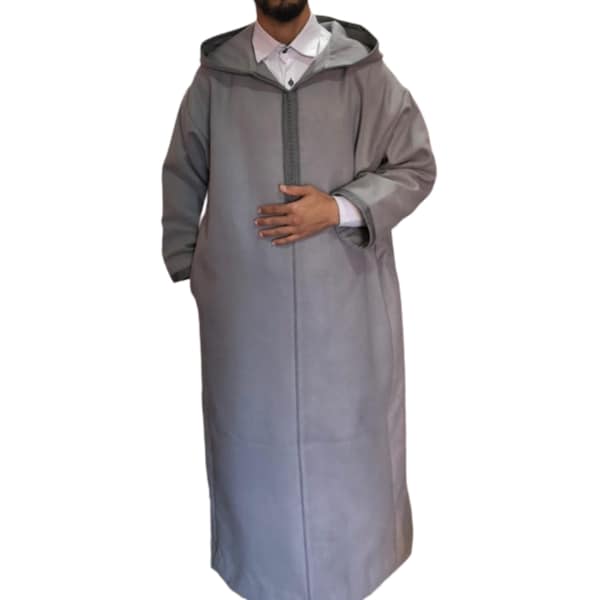 Robe marocaine, djellaba marocaine en laine, robe d'hiver, robe à capuche en pure laine, manteau d'hiver en laine pour hommes