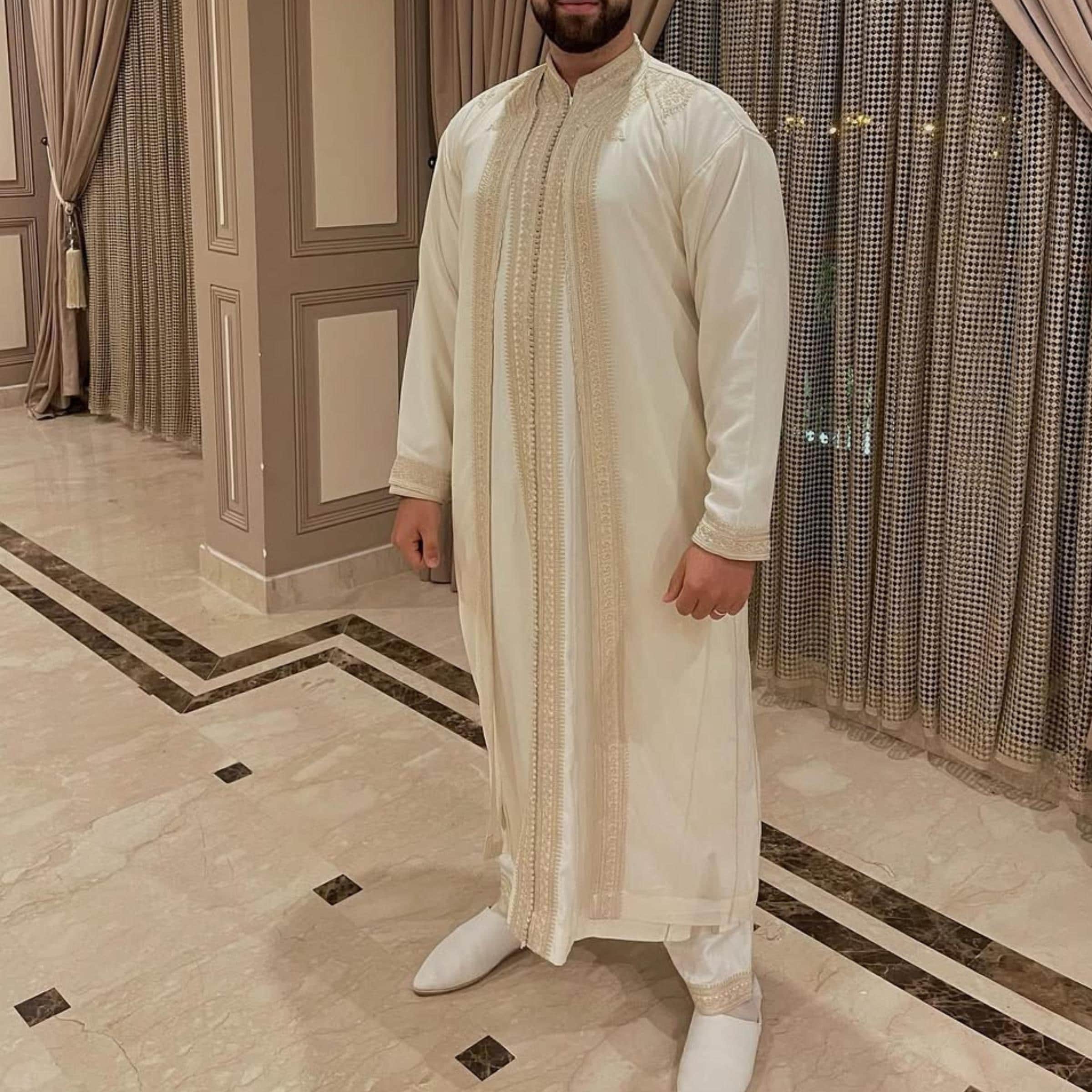 jabador ,long Moroccan wedding kaftan men ,nikkah thobe