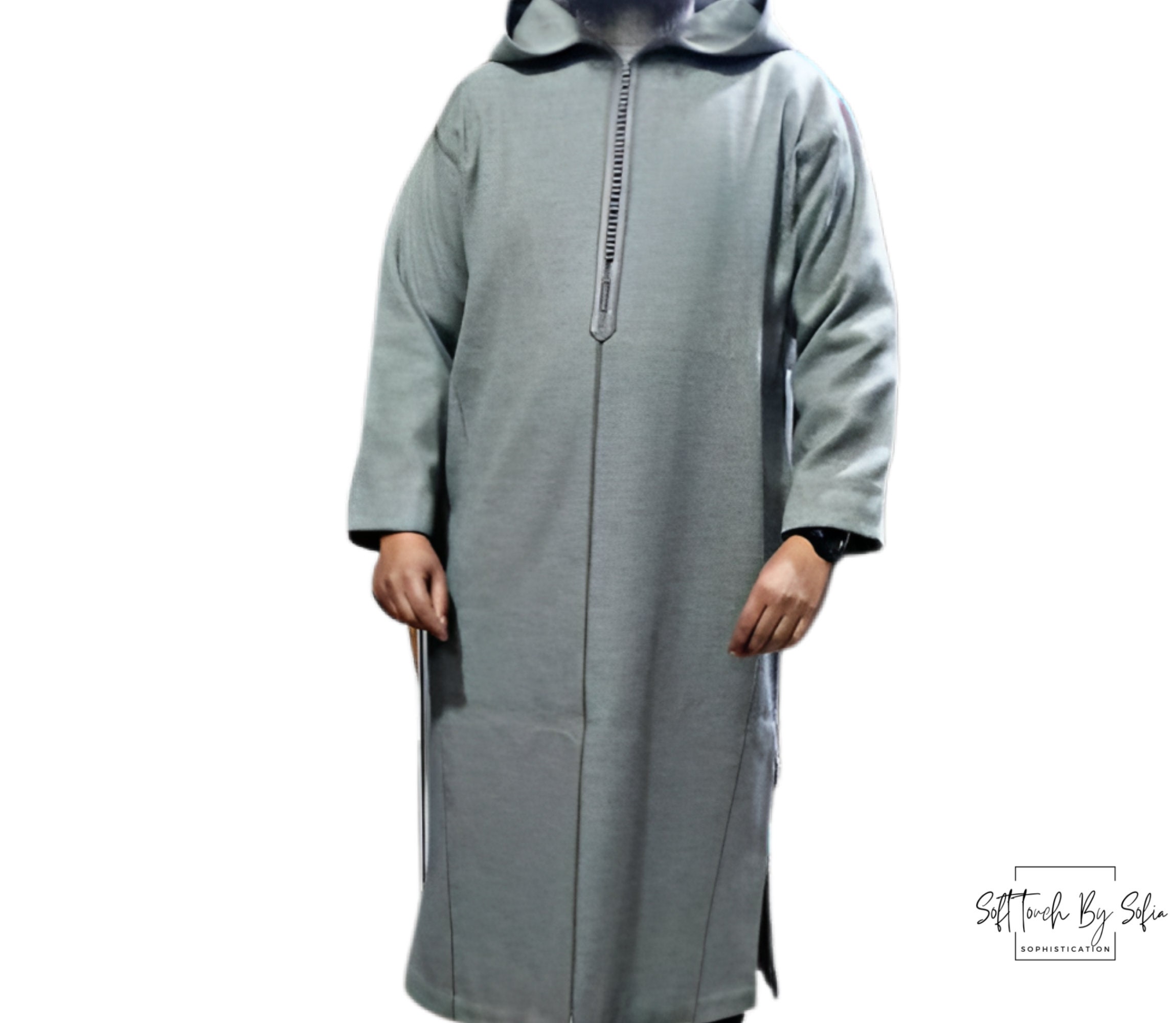 Thobe d hiver thobe marocain djellaba marocaine en laine thobe a capuche en pure laine manteau d hiver en laine pour homme Etsy Canada