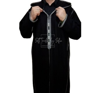 Djellaba Marocchina Uomo Invernale Con Cappuccio – Taglie 52 E 56 – Lana, Maniche Lunghe, Nuova