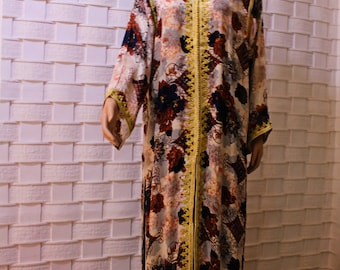 Vintage Colorful Moroccan Kaftan Dress