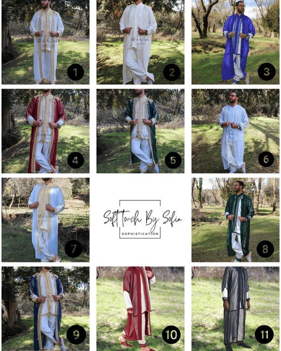 Jabador Men ,nikkah Outfit, Moroccan Kaftan Three Pieces Set