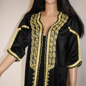 moroccan kaftan , embroidered vintage open caftan ,vintage moroccan dress