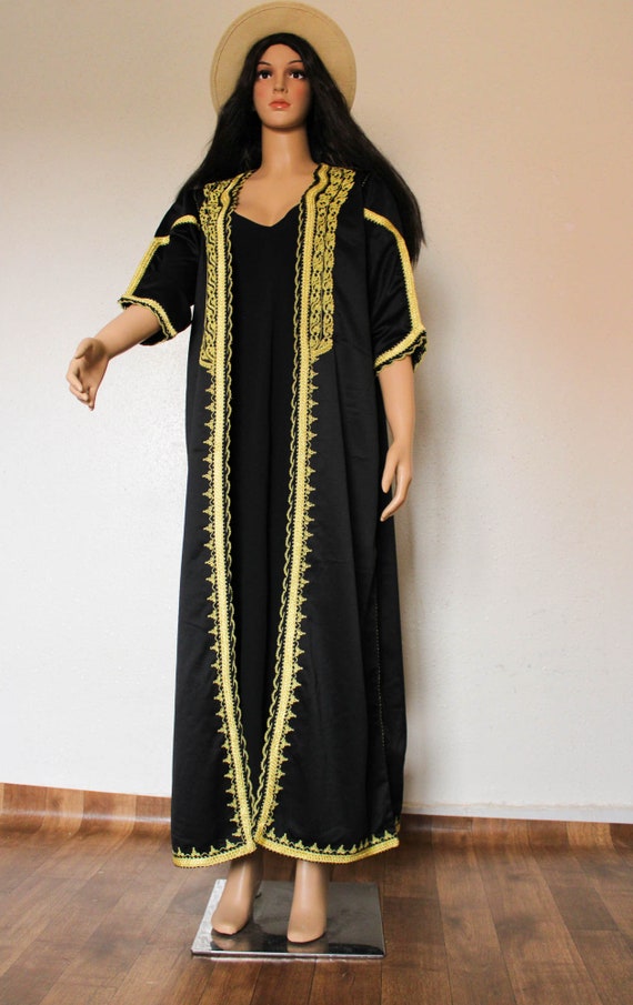 Marokkaanse kaftan geborduurde vintage open kaftan vintage Marokkaanse jurk Etsy Nederland
