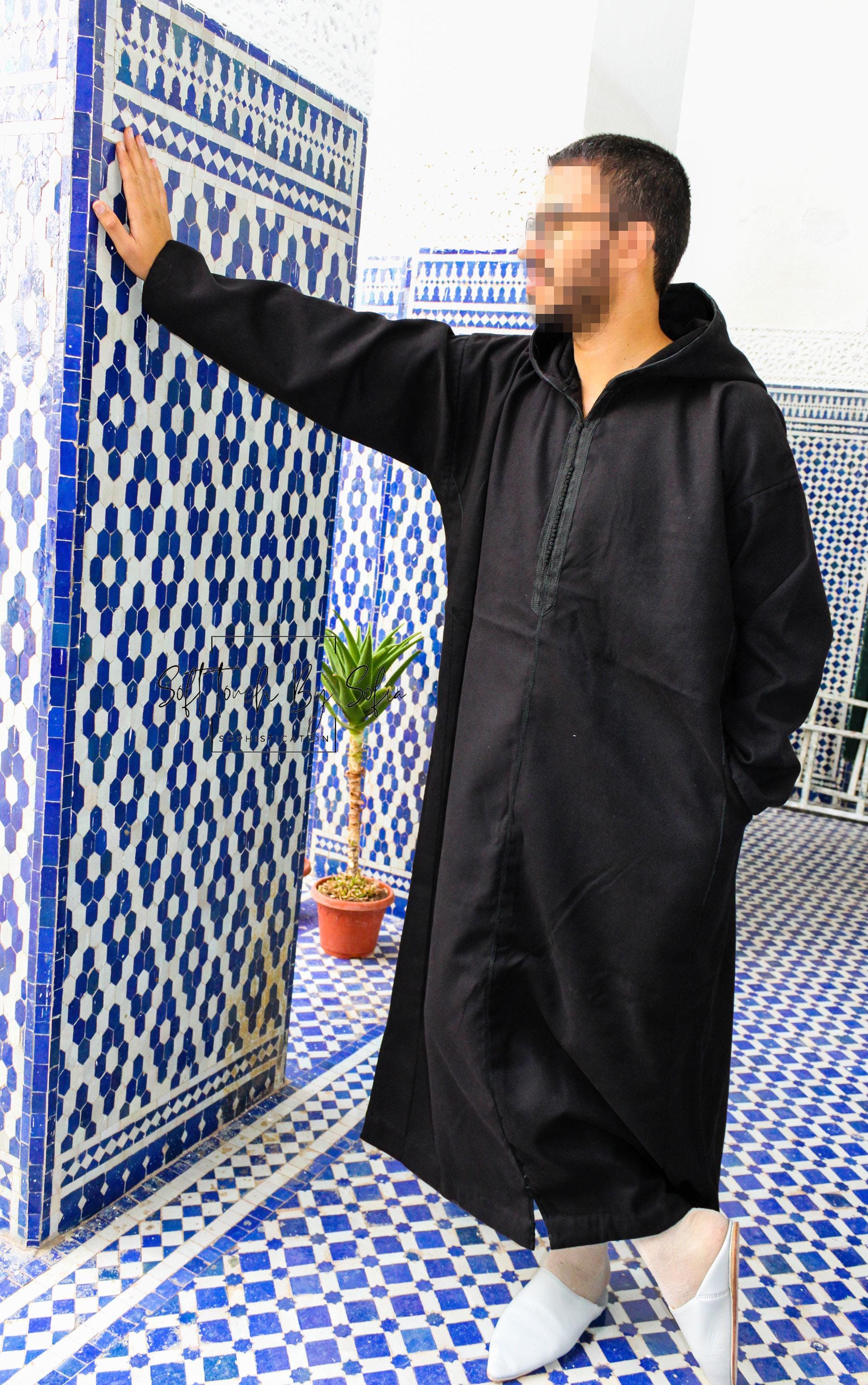 Moroccan Wool Hooded Thobe: Winter Djellaba Coat - Etsy