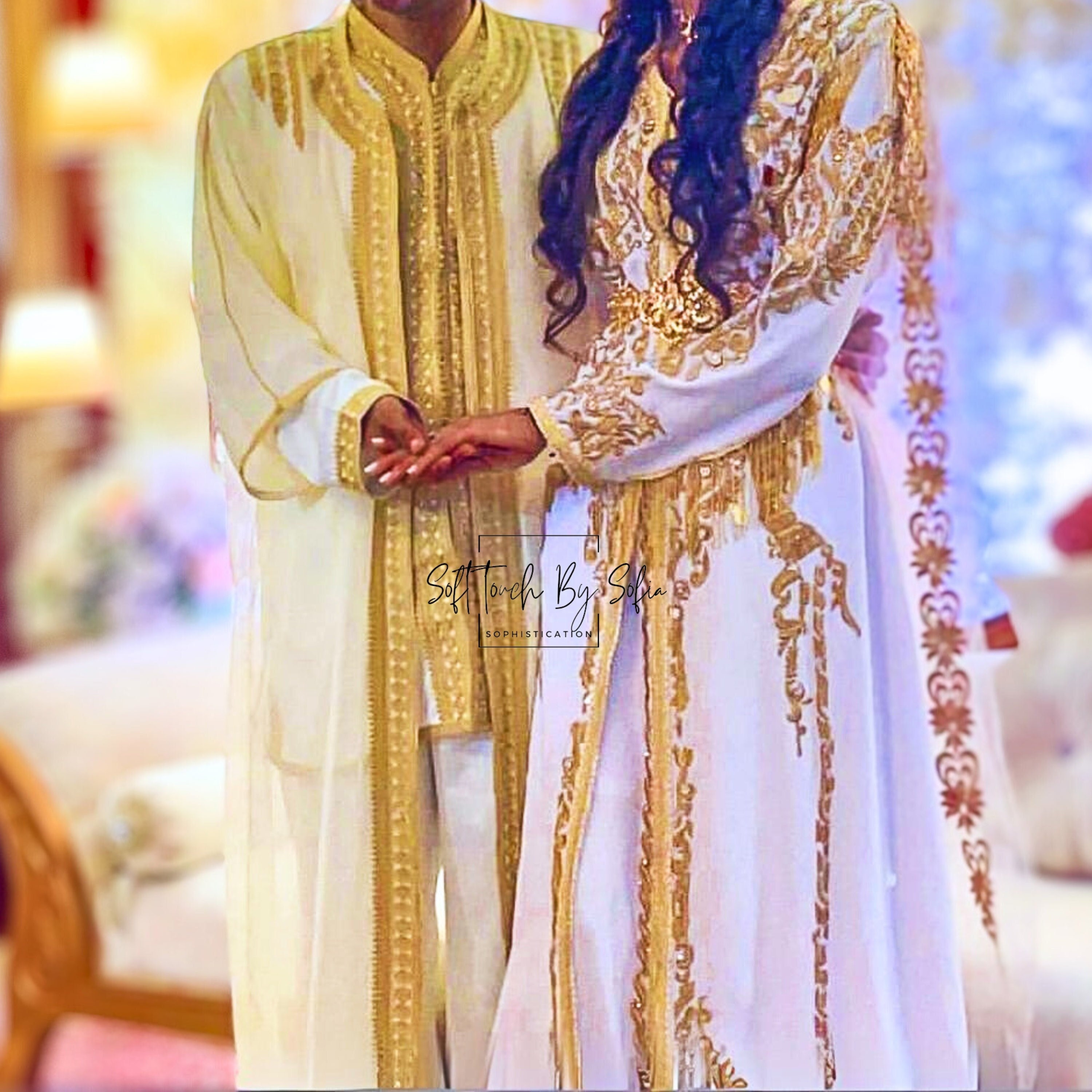 white and gold prom dress sherri hill 3D Lace Muslim Wedding Dress, Beaded Long Sleeve Modest Bridal Gown 46 / White main image 0